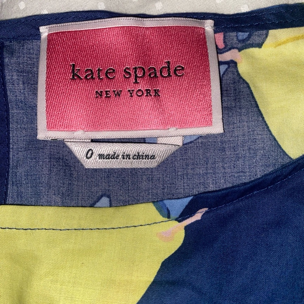 Kate Spade Lemon Zest Blaire Dress Size 0 Lemon Print Tea Length Pockets New - Picture 7 of 11